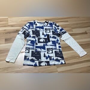 Art Class Boys Snowboard Design Long Sleeve Shirt - Large 12/14
